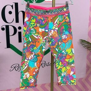 Trina Turk Multicolor Floral Print Capri Leggings